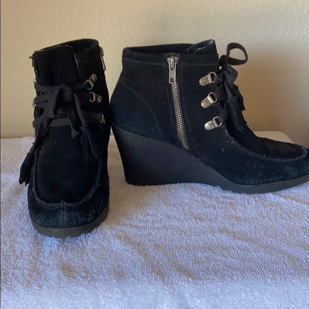 🌺 MIA suede black booties Size 10 - Picture 2 of 6